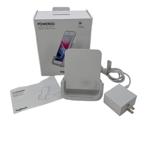 Logitech Powered Wireless Charging Cradle Stand With Adapter & Manual - Picture 1 of 6
